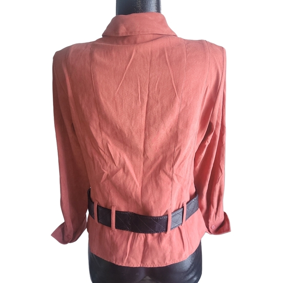 Puli red/burnt orange colored shirt with belt Sz.10 - Picture 6 of 7